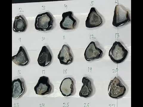 Geode Stones ( Pendant ) by Selection 25 - 30 mm Black For Making Pendant Jewelry