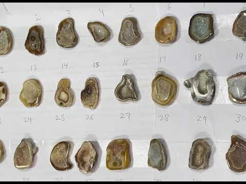 Geode Stones ( Pendant ) by Selection 25 - 30 mm Beige For Making Jewelry