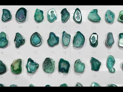 Geode Stones ( Pendant ) by Selection 25 - 30 mm Green For Making Jewelry