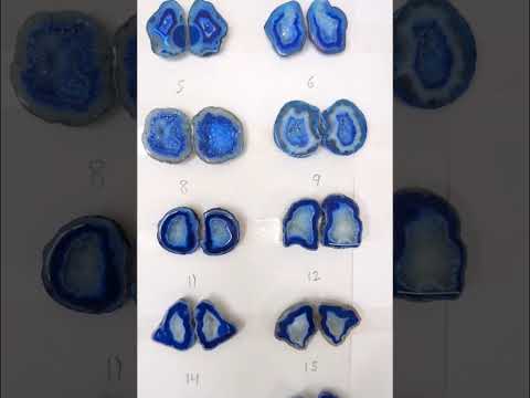 Blue Geode Pair Earrings | Natural 20-25 mm Stones | Unique Handpicked Matching Geodes for Earring