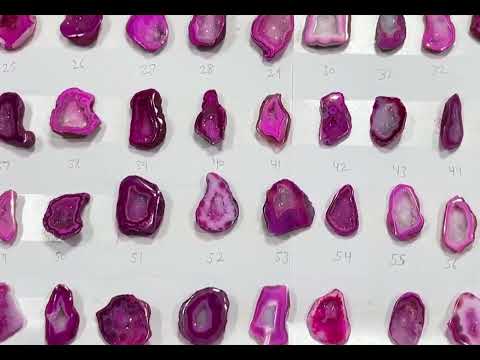 Geode Stones ( Pendant ) by Selection 25 - 30 mm Pink For Making Pendant Jewelry