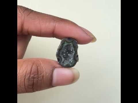 Natural Black Agate Geode Druzy 20–25mm | Ring Making Stone Wholesale