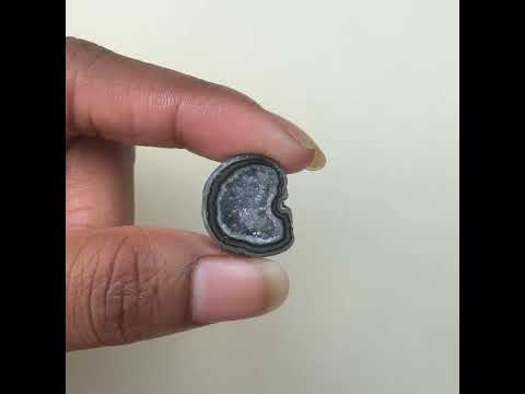 Raw Black Geode Druzy Slice 20–25mm | Agate Stone for Designers