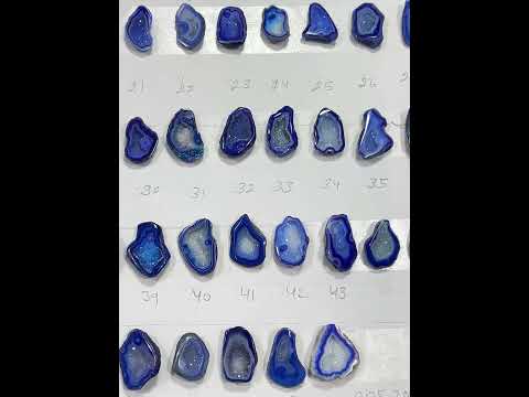 Geode Stones ( Pendant ) by Selection 20 - 25 mm Blue For Making Pendant Jewelry