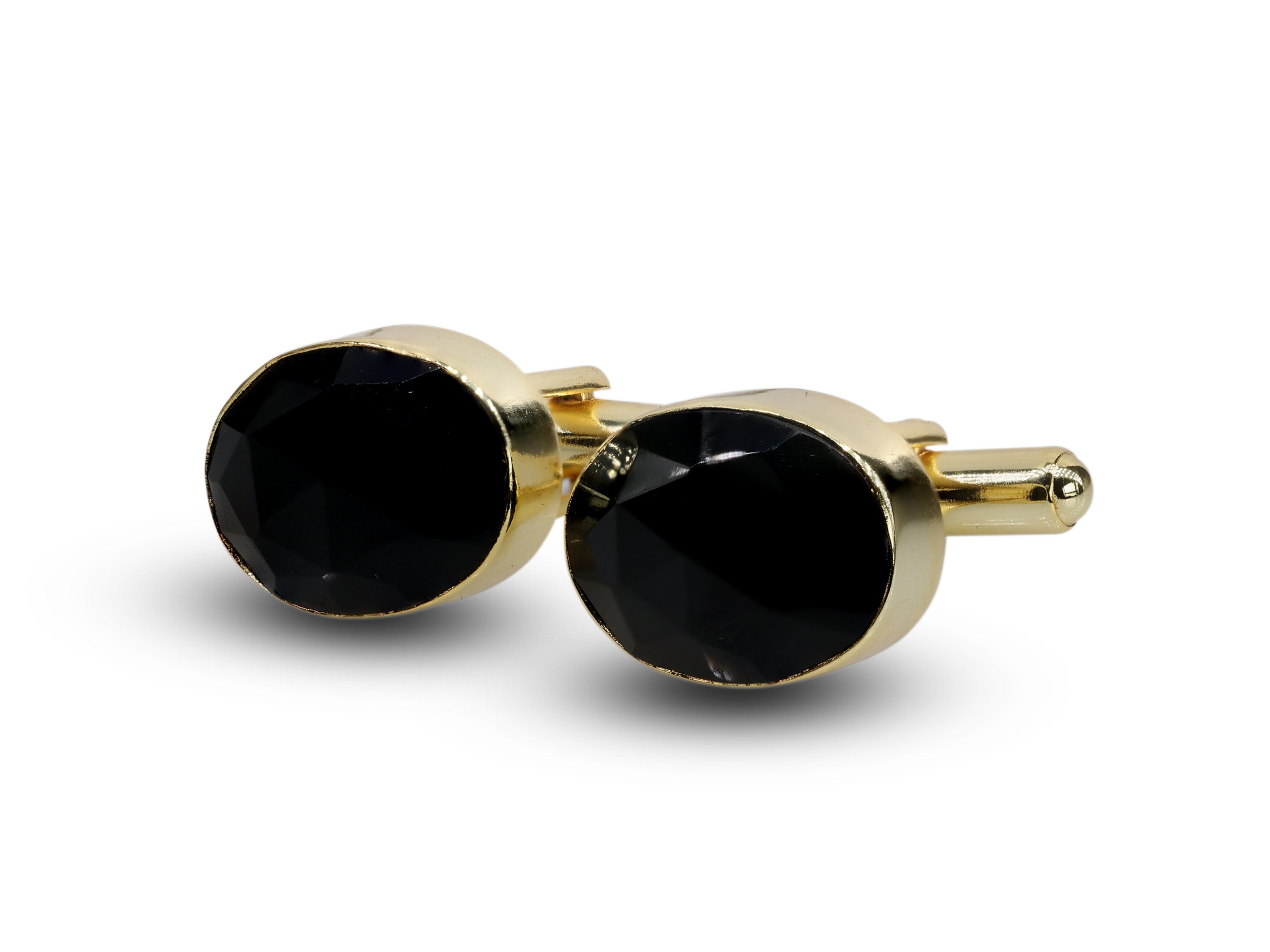 1 Pair Oval Gemstones Cufflink - Meena Design