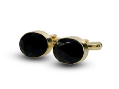 1 Pair Oval Gemstones Cufflink - Meena Design