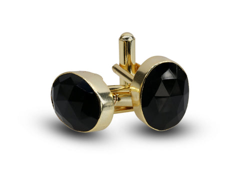 1 Pair Oval Gemstones Cufflink - Meena Design