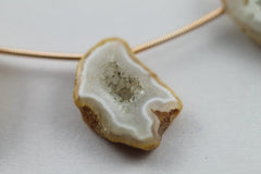1 Strand 15 - 30 mm long agate druzy slice beads natural agate gemstones geode sliced bead - Meena Design