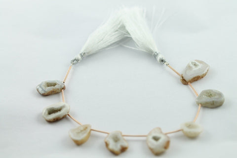 1 Strand 15 - 30 mm long agate druzy slice beads natural agate gemstones geode sliced bead - Meena Design