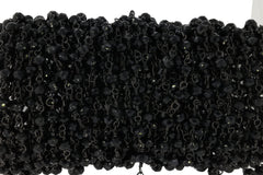 10 Feet Jade Glass Beads Black Plated And Silver Plating rosary chain - Meena Design