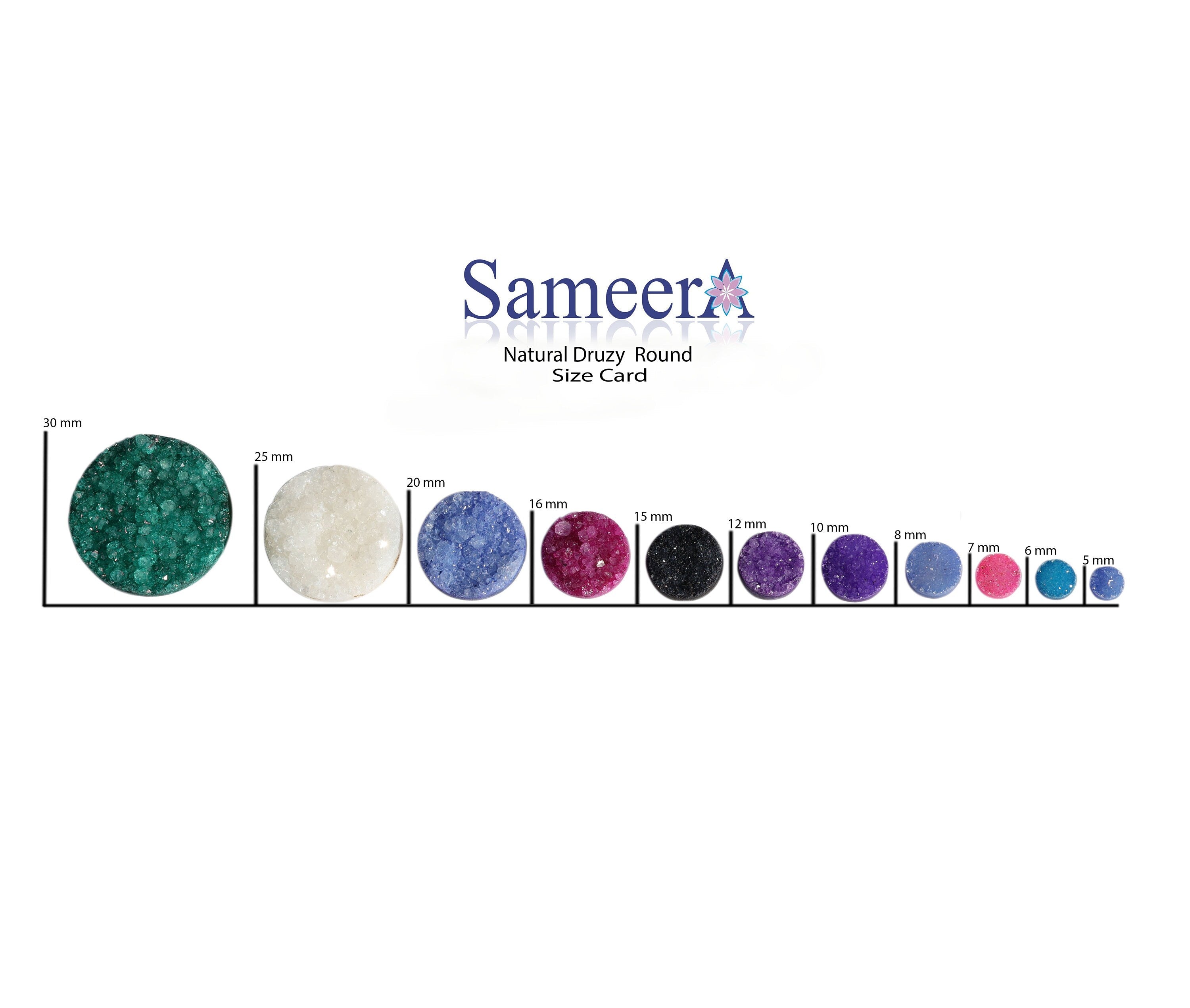 10 mm Agate Druzy Stone Silver Edged connector - Meena Design