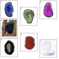 30 - 40 mm Agate Geode Slice Ring Silver Adjustable ( You get the exact piece as in photo ) - Meena Design