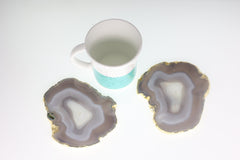 4 Pcs Set Home Decor Agate Coaster Tableware Barware 3-4 Inch - Meena Design