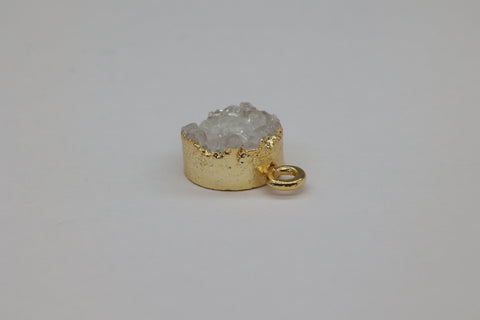8 MM Natural Quartz Druzy Gem Stone Circle Edged - Meena Design