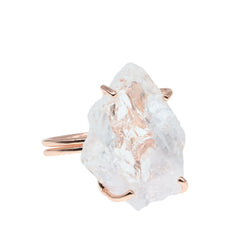 Adjustable Natural Gemstone Ring, raw crystal engagement ring, April Birthstone Ring, 25 - 35 mm, Wholesale Supply Jewelry & Gem Shows - Meena Design