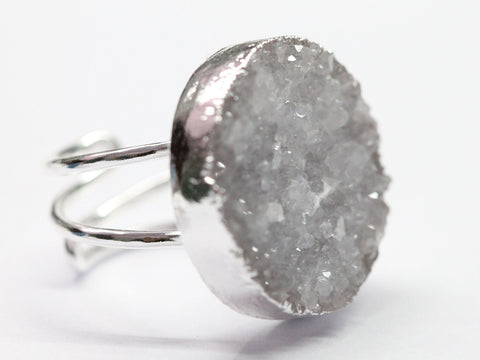 Adjustable Ring * Druzy Ring * Crystal Ring * Gemstone Ring * Statement Ring * Quartz Ring * Large Druzy Ring * Ring Druzy Round * - Meena Design