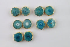 Anokha Flower Druzy Solar Quartz Studs - Meena Design