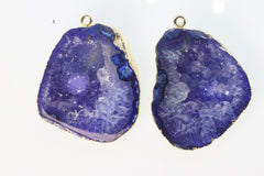 Blue Agate cave druzy or tobasco druzy geode Pairs For Earrings ***You can Order Exact Pairs as in Photos*** - Meena Design