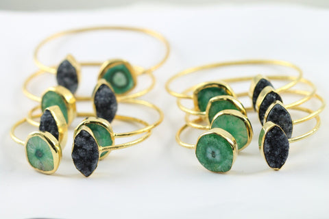 Bracelets Natural Solar Quartz And Druzy - Meena Design