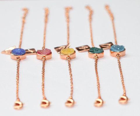 bridemaids gifts, wedding gifts, 手镯, Armband, braccialetto, gifts for her, gold druzy bracelet, Personalize Bracelet - Meena Design