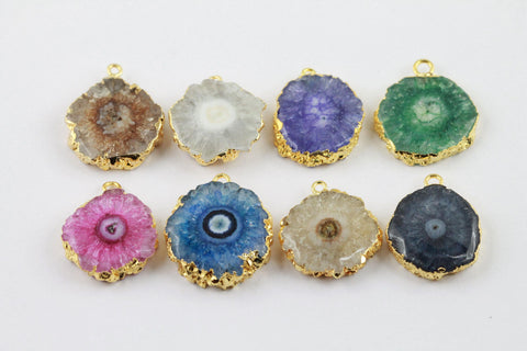 Connector, Gemstone, Solar Quartz, stalactite, Natural Gemstones, Slice, Druzy, Wholesale Gemstones, Unique Gemstones, One-of-a-kind - Meena Design