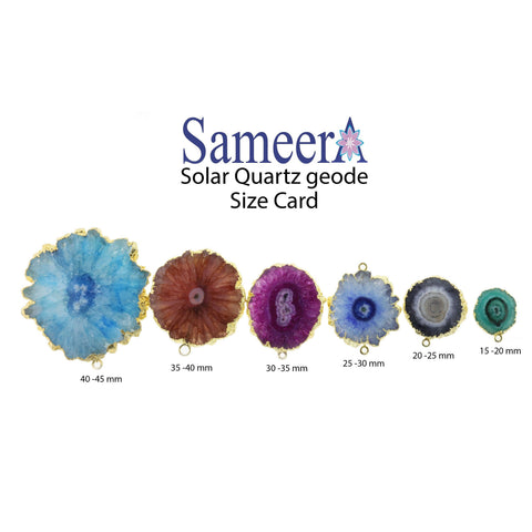 Connector, Natural Gemstone, Pendants Solar Quartz, Solar Quartz, Stalactite, Quartz, Flower Druzy, DIY necklaces, DIY Bracelets, 35-40 MM - Meena Design