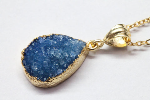 druzy Pendants, 15 * 20 MM, Natural Quartz gemstone, wholesale druzy pendant necklace, Druzy Pear, Gem Stone Pendants - Meena Design