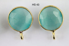Earpost Catseye DIY Earrings Studs, 10 MM - Meena Design