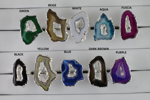 Elegance Geode Druzy Slice Ring, Wholesale Store & Gem Show Supply - Meena Design
