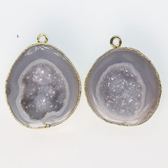 Geode Connectors * Geode 2 Halves * Natural Tobasco * Geode Pair * 24K Gold * DIY Geode * Earrings * Agate Earrings * DIY Earrings * DIY - Meena Design