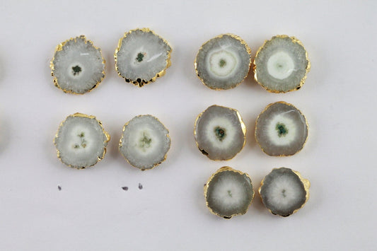 Geode Studs, Flower Druzy Earrings, Earring Studs, Gemstone Earrings, Handmade Earrings, Statement Stud, Statement Earring, Jewelry, - Meena Design
