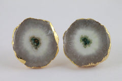 Geode Studs, Flower Druzy Earrings, Earring Studs, Gemstone Earrings, Handmade Earrings, Statement Stud, Statement Earring, Jewelry, - Meena Design
