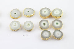 Geode Studs, Flower Druzy Earrings, Earring Studs, Gemstone Earrings, Handmade Earrings, Statement Stud, Statement Earring, Jewelry, - Meena Design
