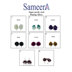 Geode Studs,DIY Earrings,Earring Studs,Gemstone Earrings,Handmade Earrings,Gold Studs,Statement Stud,Statement Earring,Geode Jewelry - Meena Design