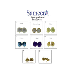 Geode Studs,DIY Earrings,Earring Studs,Gemstone Earrings,Handmade Earrings,Gold Studs,Statement Stud,Statement Earring,Geode Jewelry - Meena Design