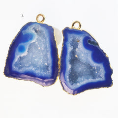 Gold Aqua cave druzy or tobasco druzy geode Pairs *Order Exact Pairs as in Photos* - Meena Design