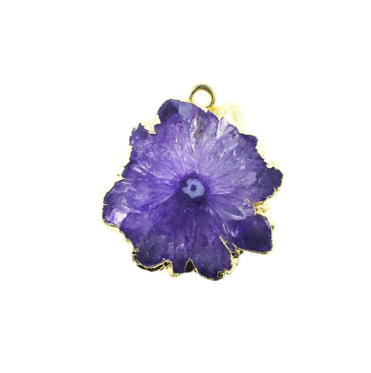 Gold Solar Quartz Pendant, Silver Solar Quartz Connector, Stalactite, Natural Gemstones, DIY, Connector, 10-40MM - Meena Design