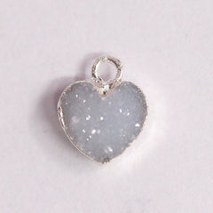 Heart Druzy Natural Gemstone, jewelry making supply, Single Bail, Dainty Minimalist - Meena Design