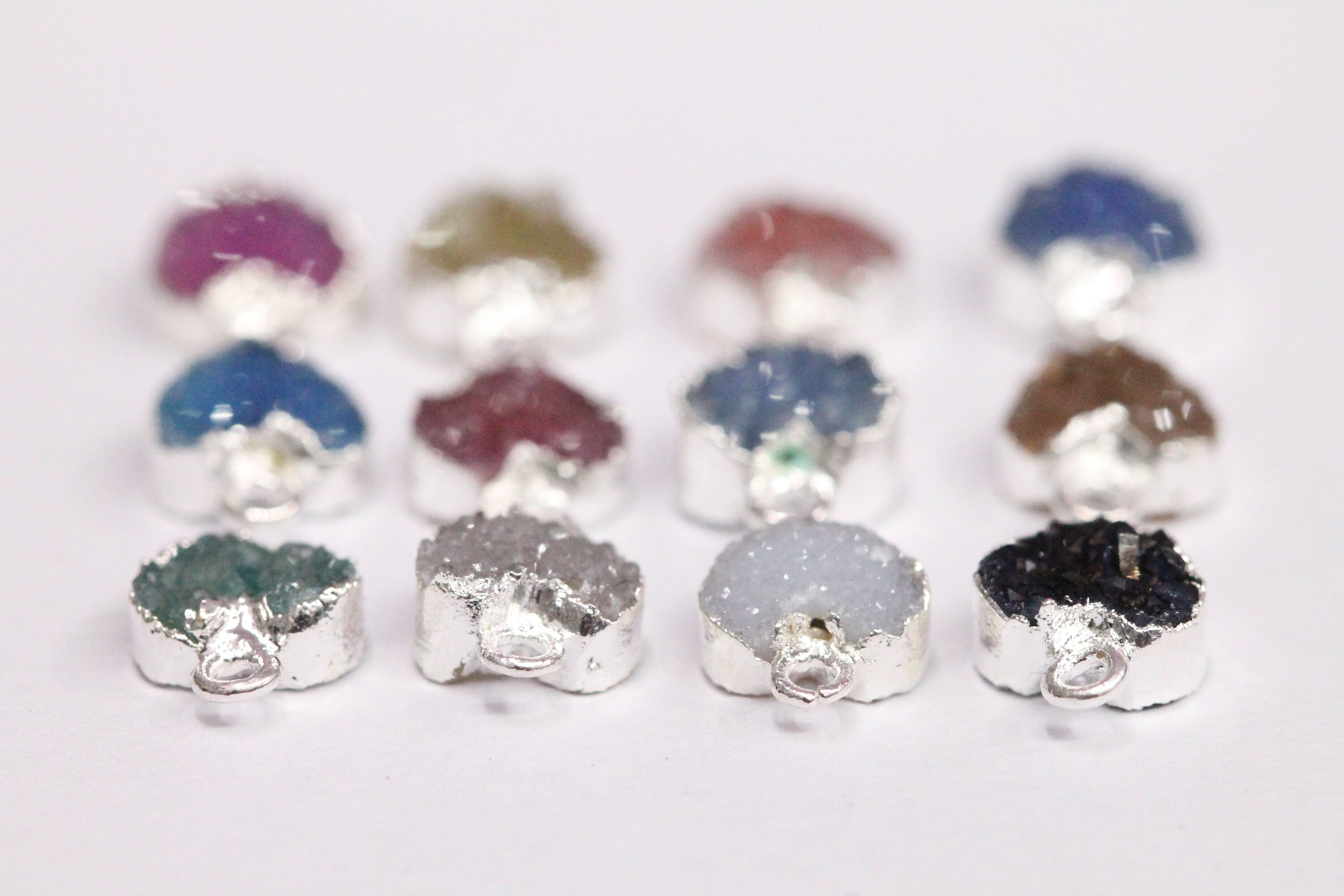 Heart Druzy Natural Gemstone, jewelry making supply, Single Bail, Dainty Minimalist My Store