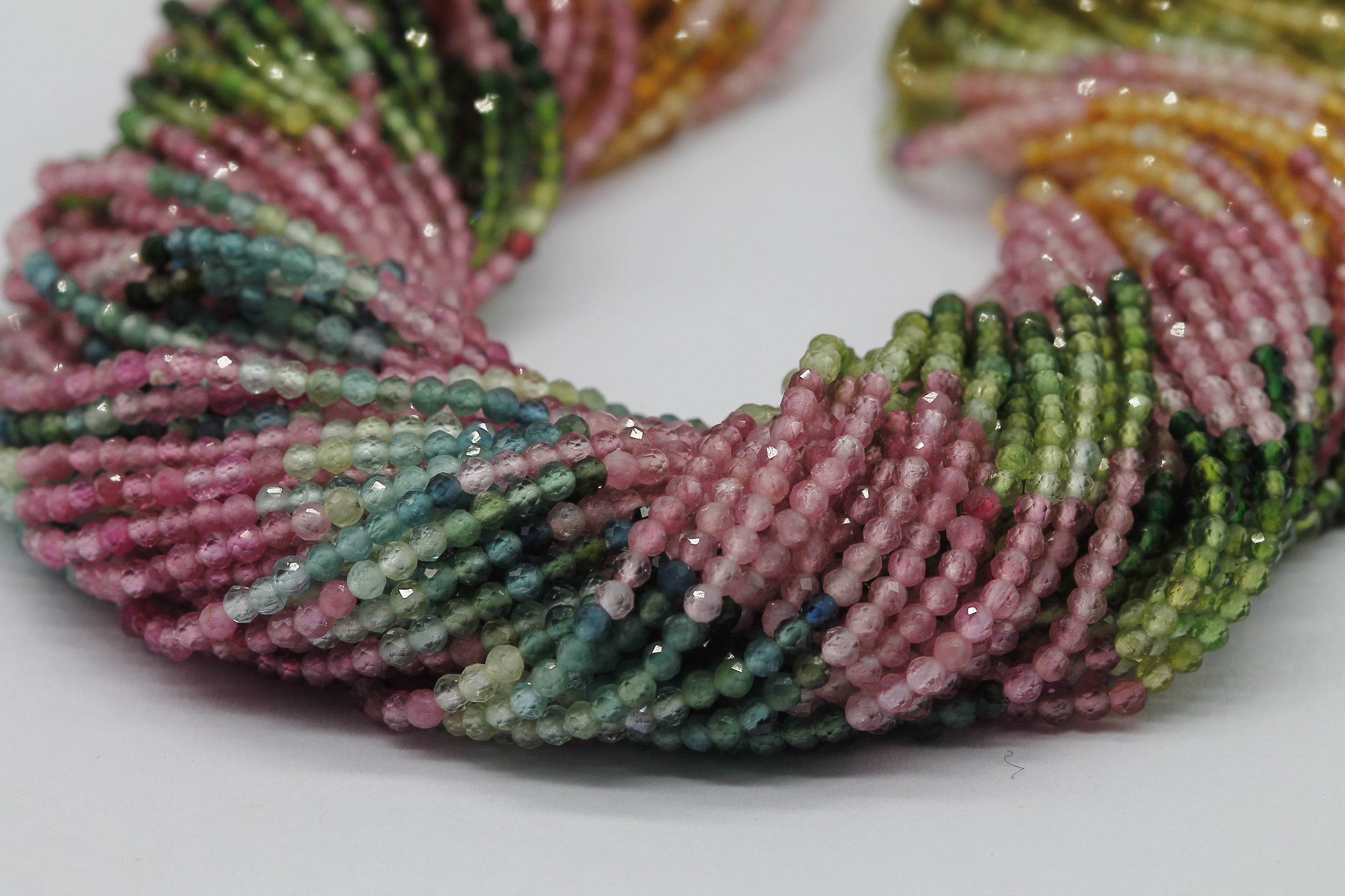 Lines Multi Tourmaline Beads Size 2 mm - Meena Design