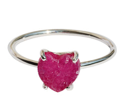 Minimalist Druzy Ring Silver 925 - Meena Design
