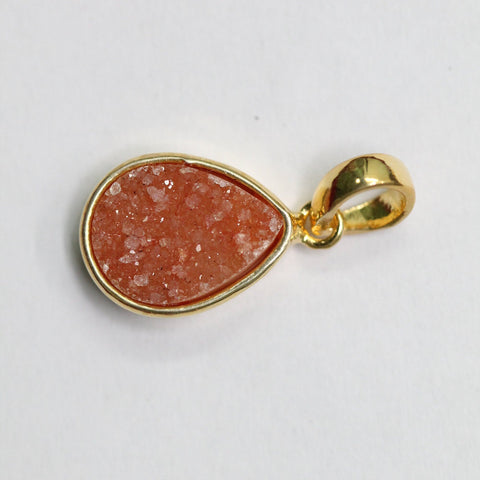 Natural Druzy Pendant, 10 * 14 mm, gold pendant, Druzy, Gemstone Pendant, Druzy Collet Pendant - Meena Design