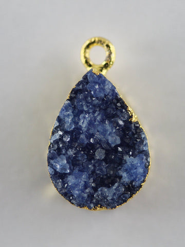 Natural Gemstone Druzy Pear For Earring, DIY Jewelry, Gold Silver Single Bail , Supplies For Jewelry Making 10 *14 MM - Meena Design