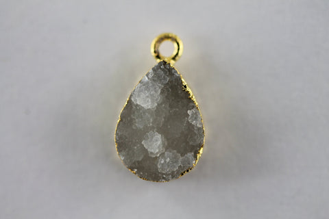 Natural Gemstone Druzy Pear For Earring, DIY Jewelry, Gold Silver Single Bail , Supplies For Jewelry Making 10 *14 MM - Meena Design
