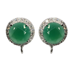 Natural Gemstone Studs Micro Pave - Meena Design