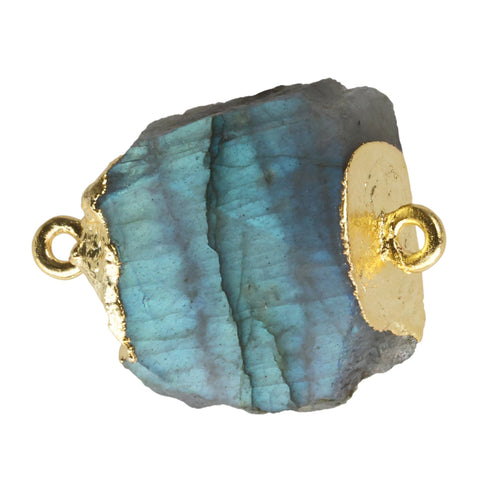 Natural Raw Gemstone Connectors Gold Pendants,16 - 18 mm, - Meena Design