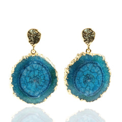 Natural Solar Quartz Gemstone Earring Dangler - Meena Design
