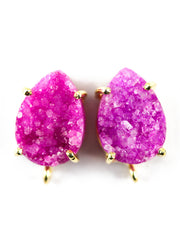 Pear Druzy Dainty Stud - Meena Design