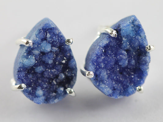 Pear Druzy Minimalistic Studs - Meena Design