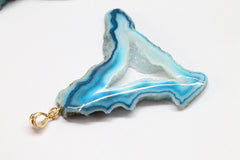 Pendants Gold Plated Natural Agate Geodes Slice - Meena Design